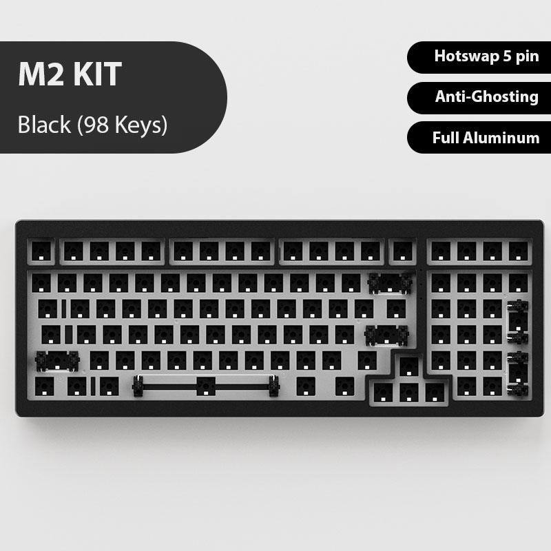Kit bàn phím cơ MonsGeek M2 QMK (Full Nhôm – Mạch xuôi – QMK / VIA – PCB Stab) - Hàng Chính Hãng