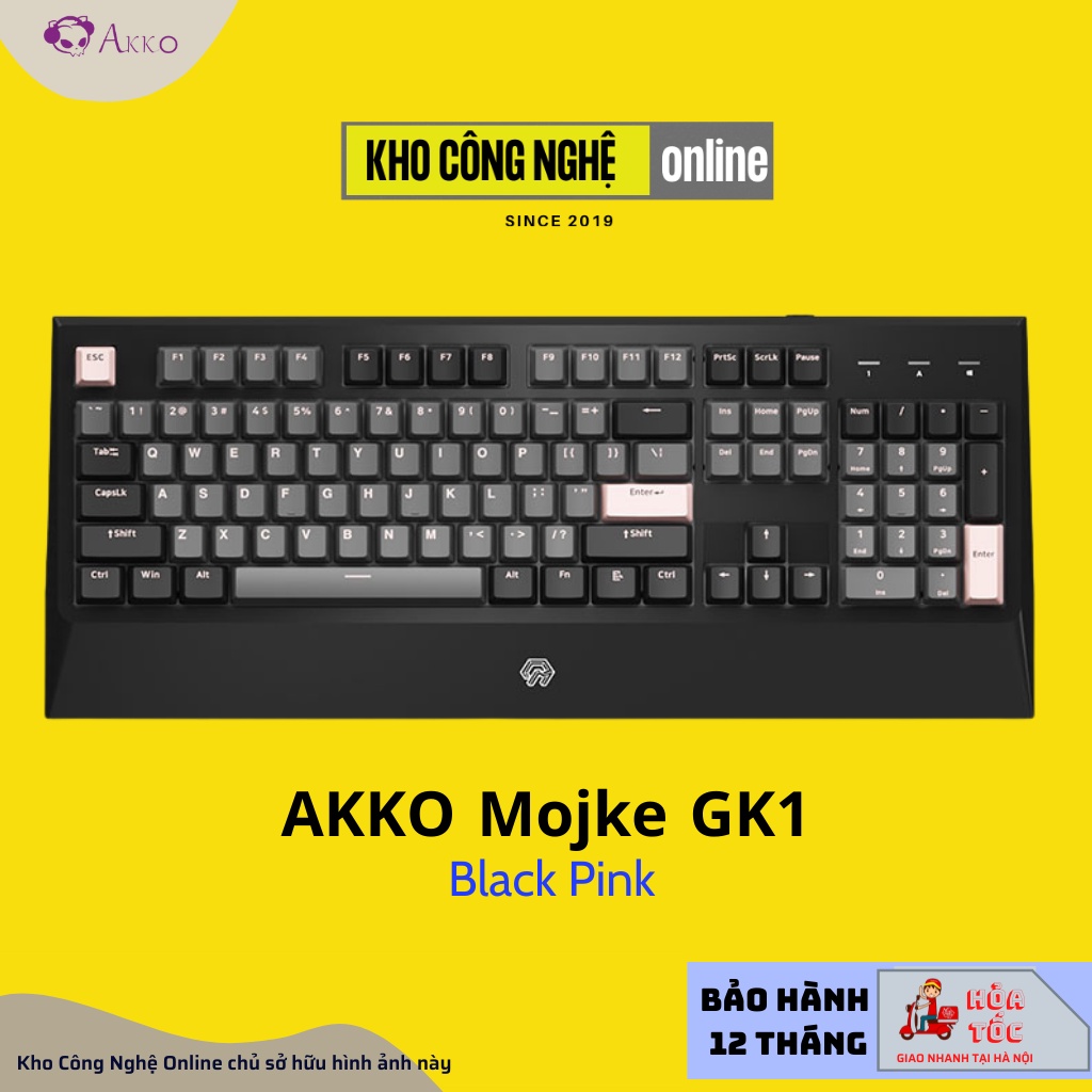 Bàn phím cơ Mojike GK1 Black Red | Black Pink (AKKO sw v2 / LED trắng)