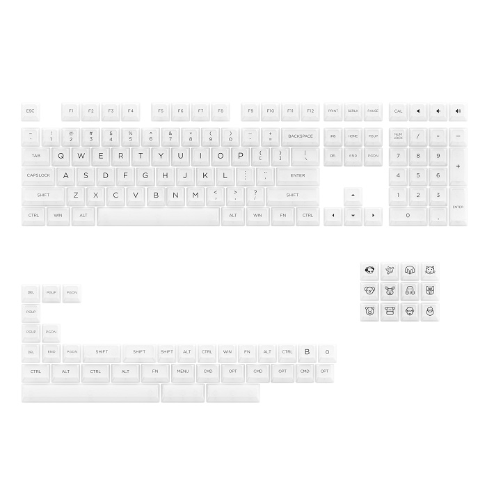 Bộ keycap AKKO trong suốt xuyên led AKKO Keycap set ASA Clear (PC / ASA-Clear profile / 155 nút)