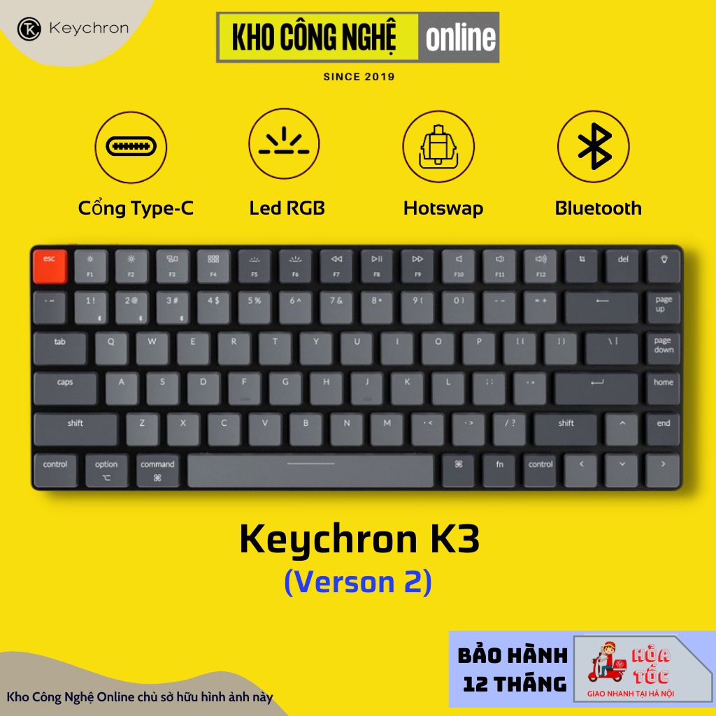 Keychron k3 - Bàn phím cơ Keychron K3 siêu mỏng hotswap (version 2)