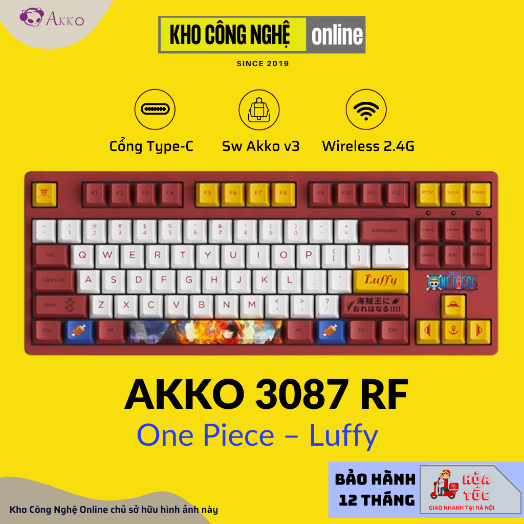 Bàn phím cơ AKKO 3087 RF One Piece Luffy ((Dual-mode / AKKO sw v3)