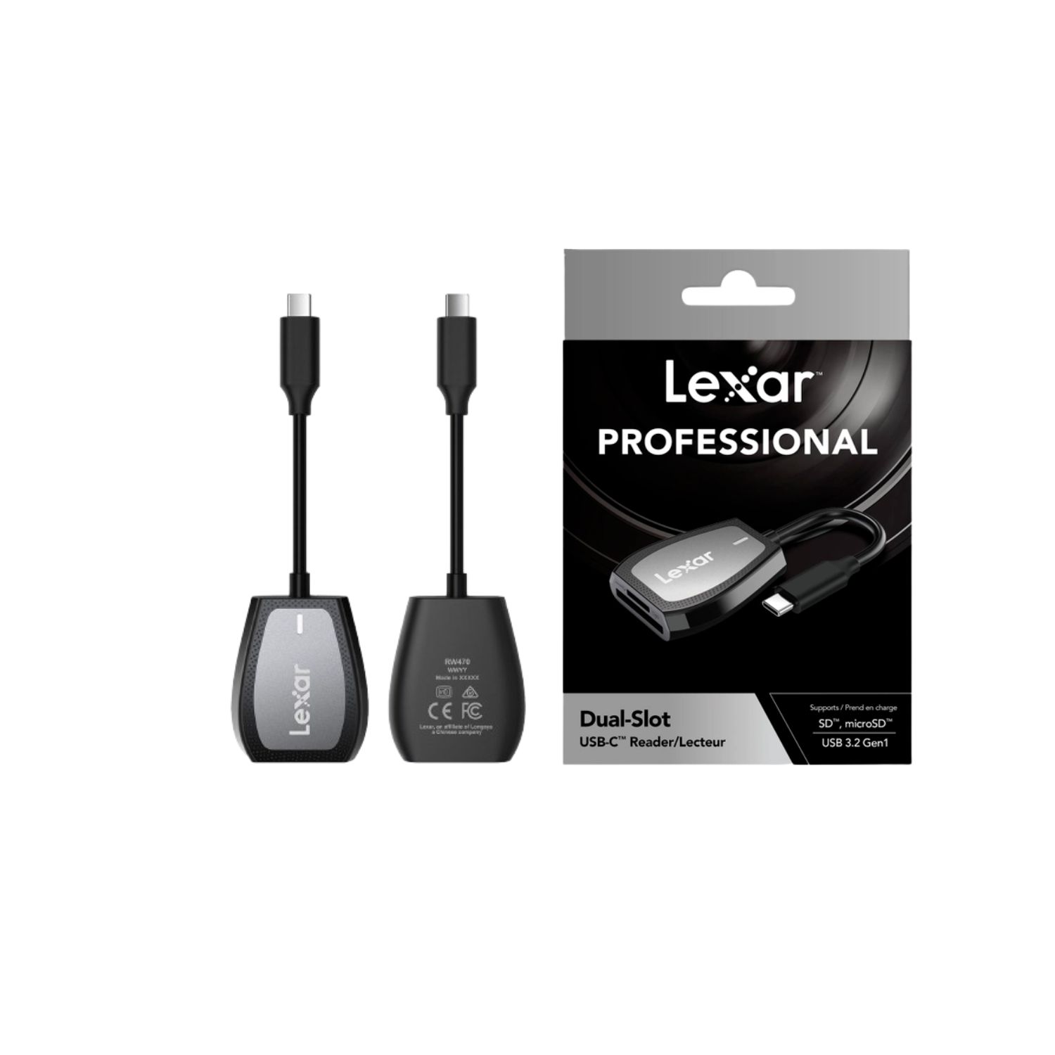 Đầu đọc thẻ nhớ Lexar RW470 2-in-1 Type-C Reader, Retail Box, Global (Hàng Chính Hãng)