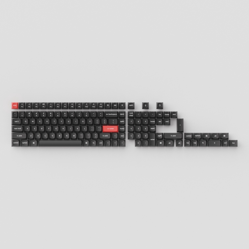 Keycap Keychron PBT Double Shot - OSA Profile (Dark Black / Dark Gray)