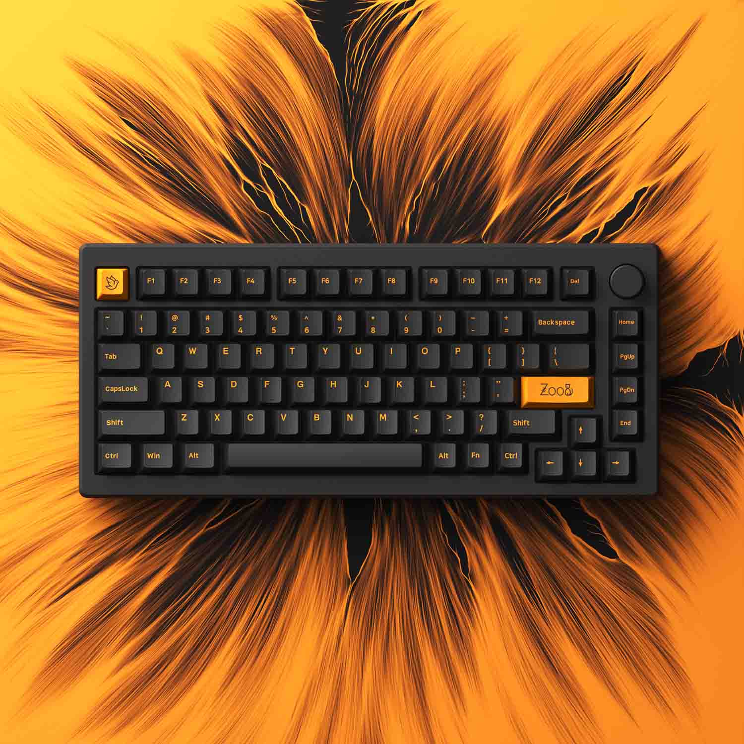 Bàn phím cơ AKKO MOD007 PC Orange on Black (Hotswap / Gasket Mount / Clacky / Mạch Xuôi) (Hàng Chính Hãng)