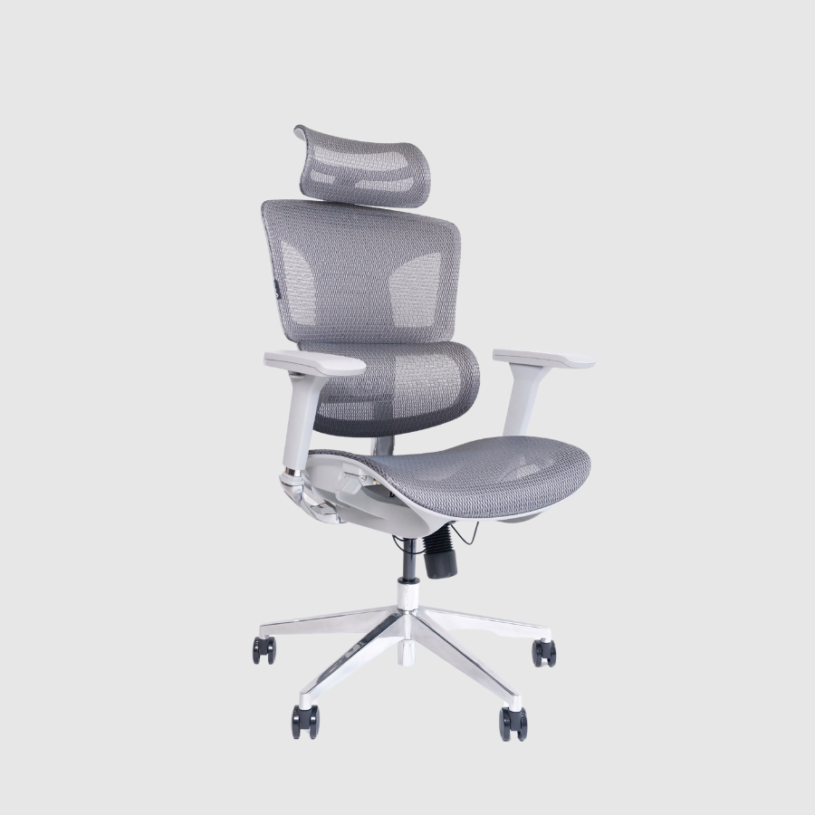 Ghế công thái học Gami Hexa 4D - Xám / Không Gác Chân