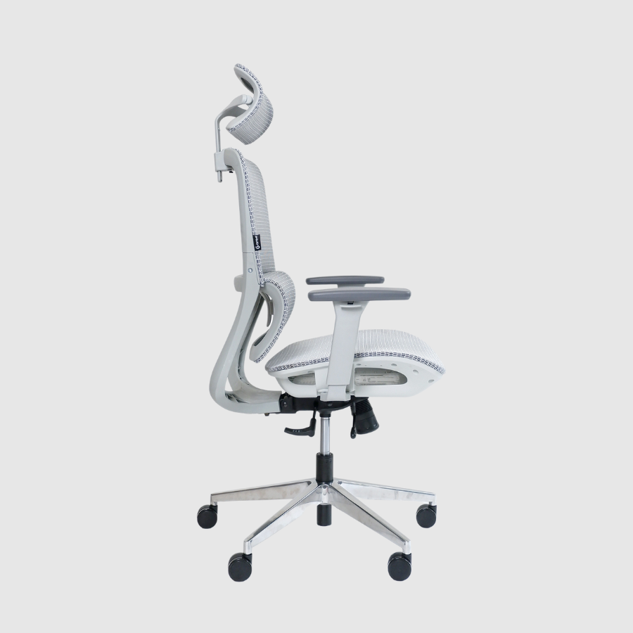 Ghế Công Thái Học Gami Lum2 - Bản Kê Tay 2D / Xám ( Có Chân Gác)