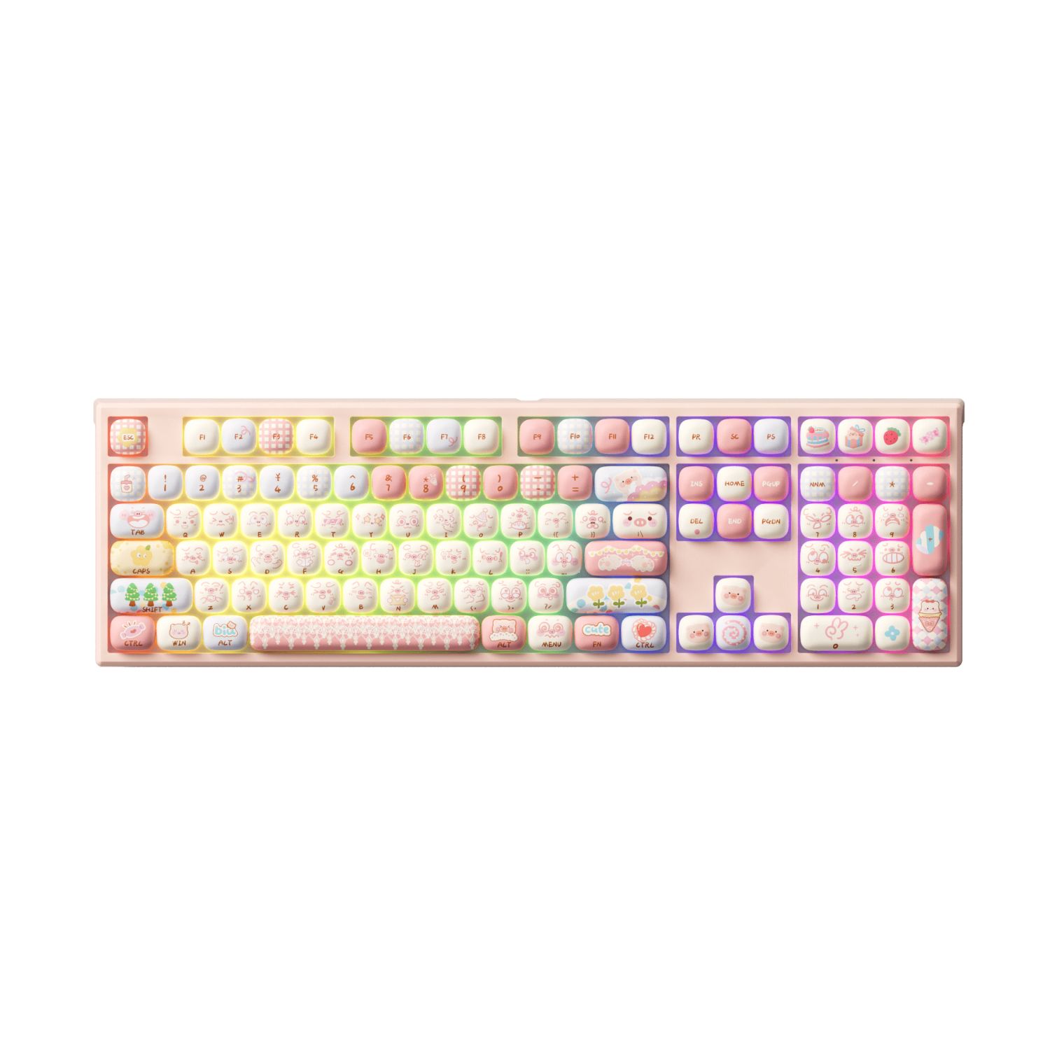 Bàn phím cơ MonsGeek MG108B – Piggy Party Cute (Multi-modes / Hotswap / RGB / Piano v3 switch)