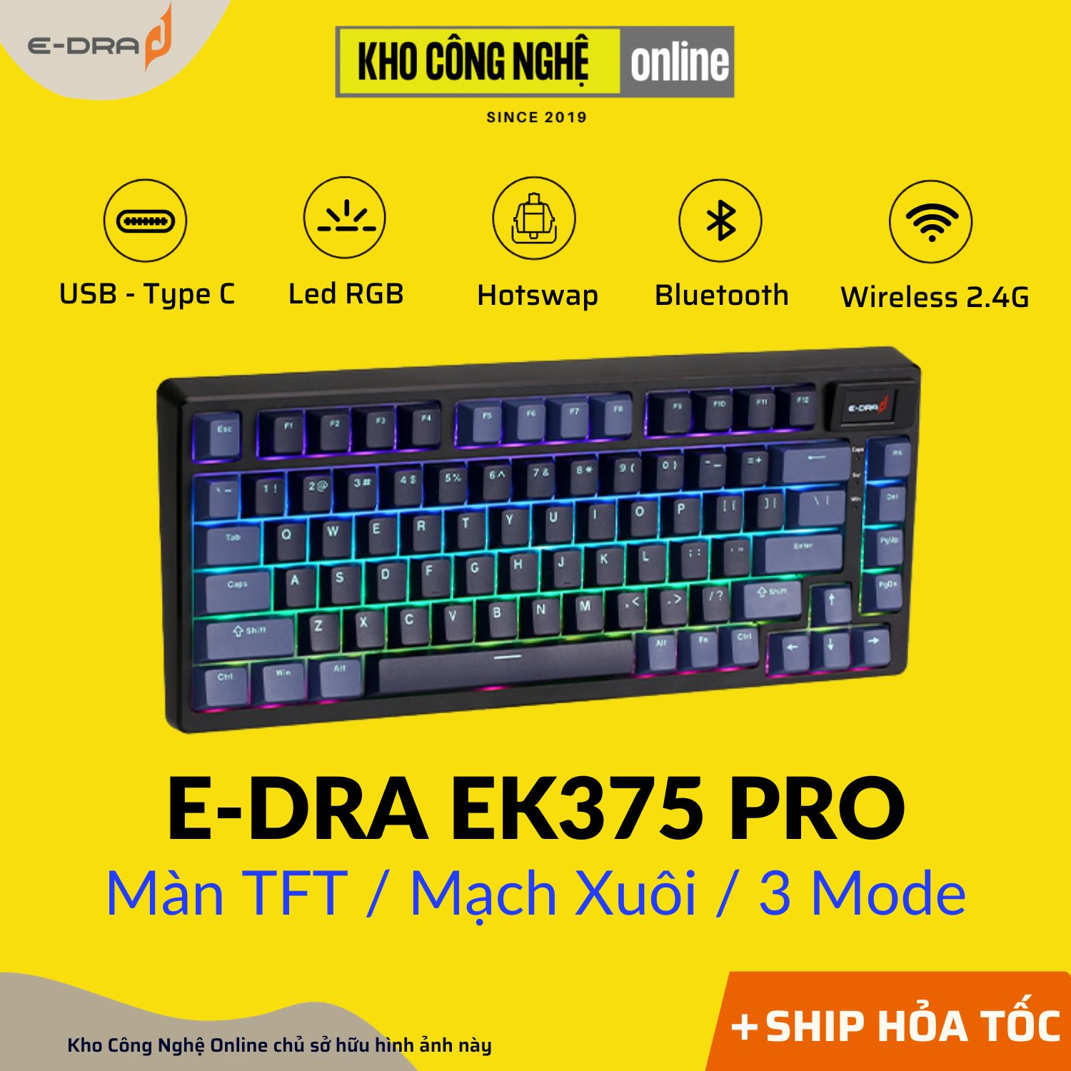 Bàn phím cơ E-DRA EK375 PRO