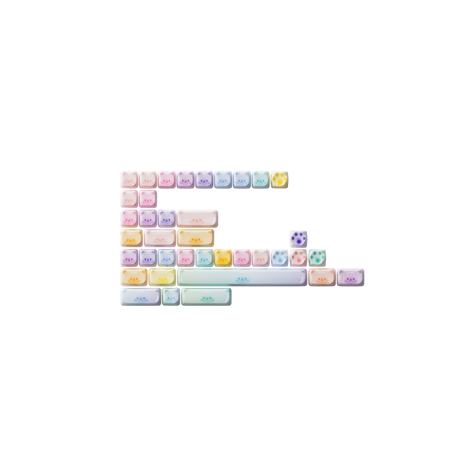 Bộ Keycap Akko Colorful Cats MAO (PBT Dye-subbed / MAO profile / 142 nút)