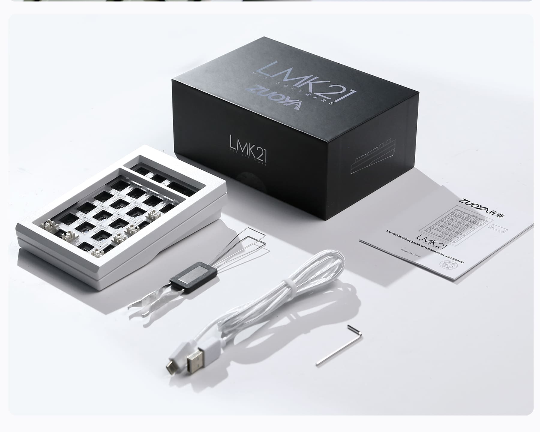 KIT Bàn phím cơ LMK21 | Nhôm CNC | Gasket Mount | 3 Modes | Hotswap | VIA