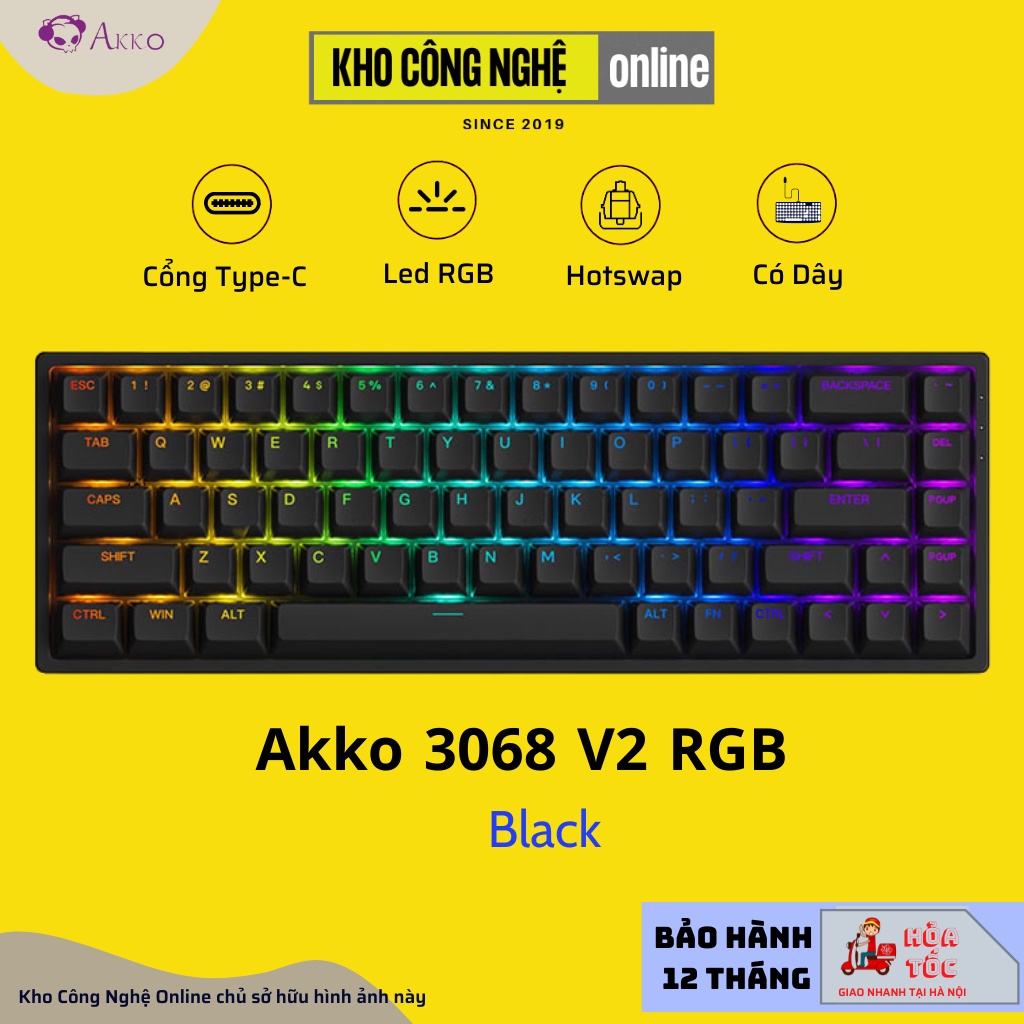 Bàn Phím Cơ AKKO 3068 v2 RGB (Foam tiêu âm / Hotswap / AKKO CS Jelly switch)