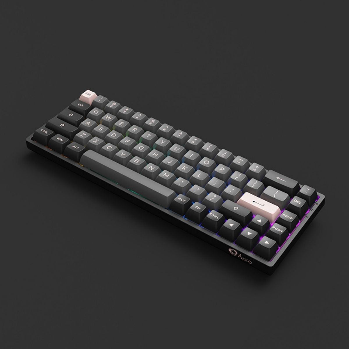 Bàn phím cơ AKKO 3068B Black & Pink (Multi-modes / Hotswap / Foam tiêu âm / TTC sw)