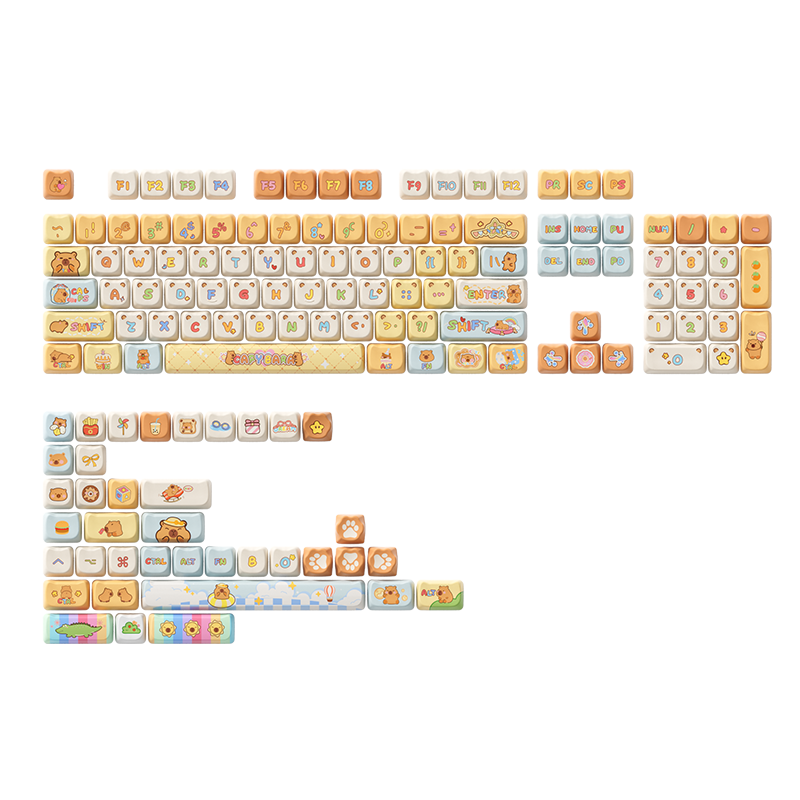 Bộ Keycap Akko Capybara MAO (PBT Dye-subbed / MAO profile / 142 nút)