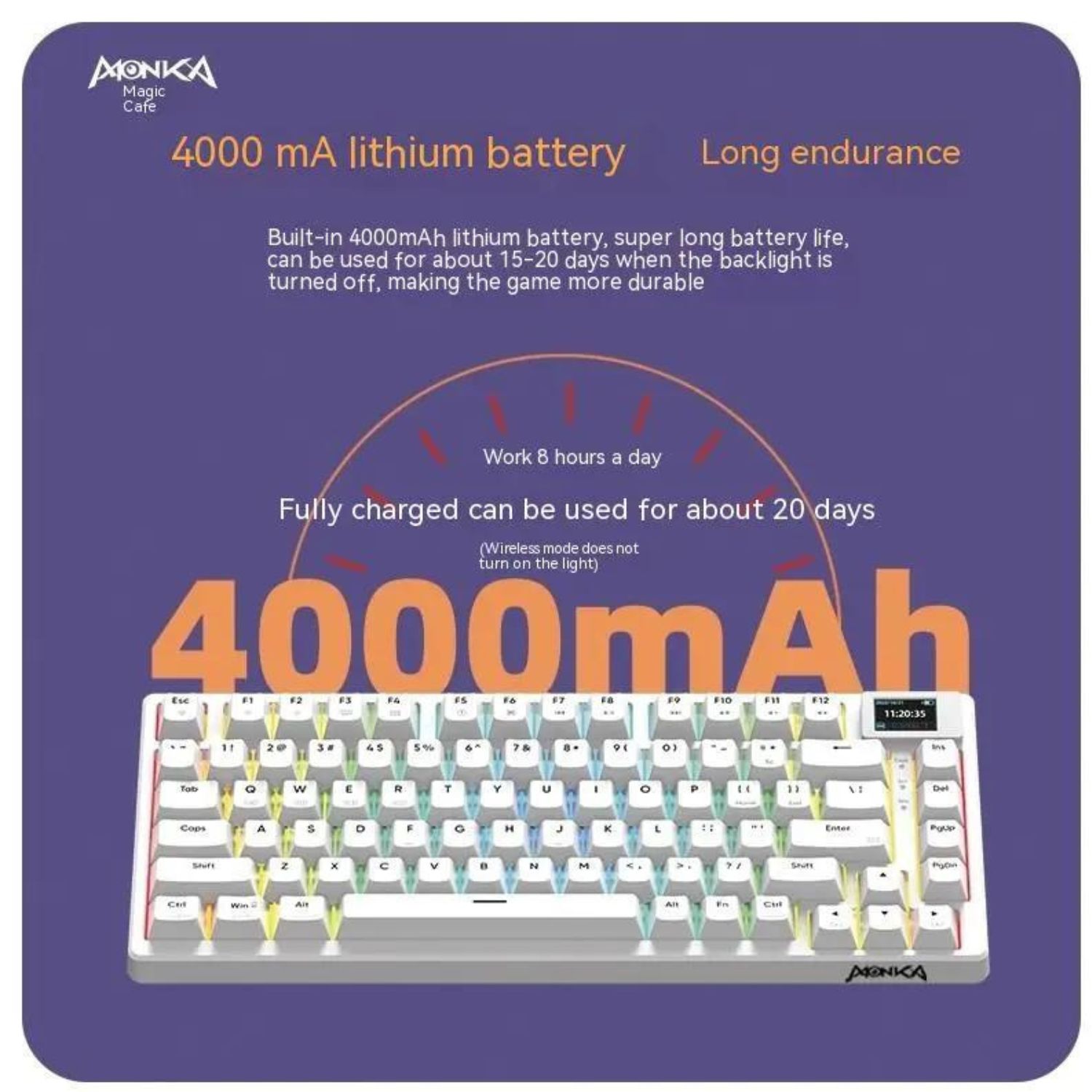 Monka 3075 V2 Pro - Bàn phím cơ Monka 3075 V2 Pro Mạch Xuôi (Led RGB, Kết Nối 3 Mode, Màn Hình LCD)