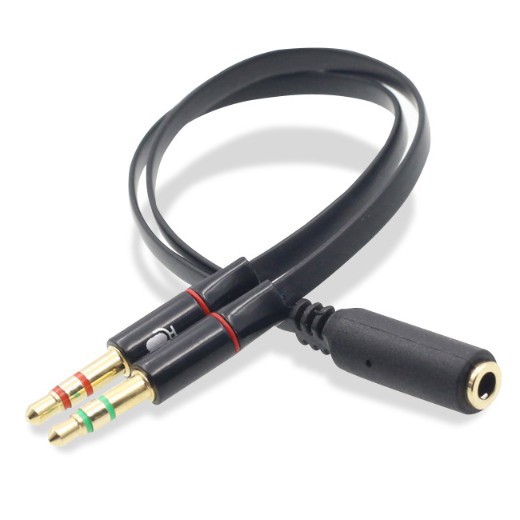 Cáp 3.5mm ra 2 jack 3.5mm 1 loa 1 Mic