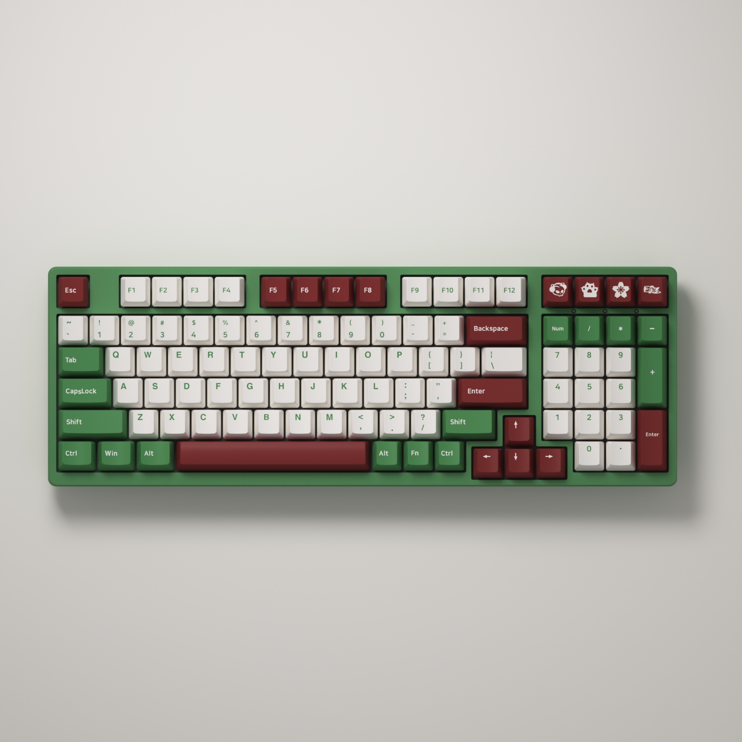 Bàn Phím Cơ Akko 3098B Matcha Red Bean (3 Chế độ kết nối / Led RGB / Hotswap / Switch Akko Piano Pro) - Hàng Chính Hãng