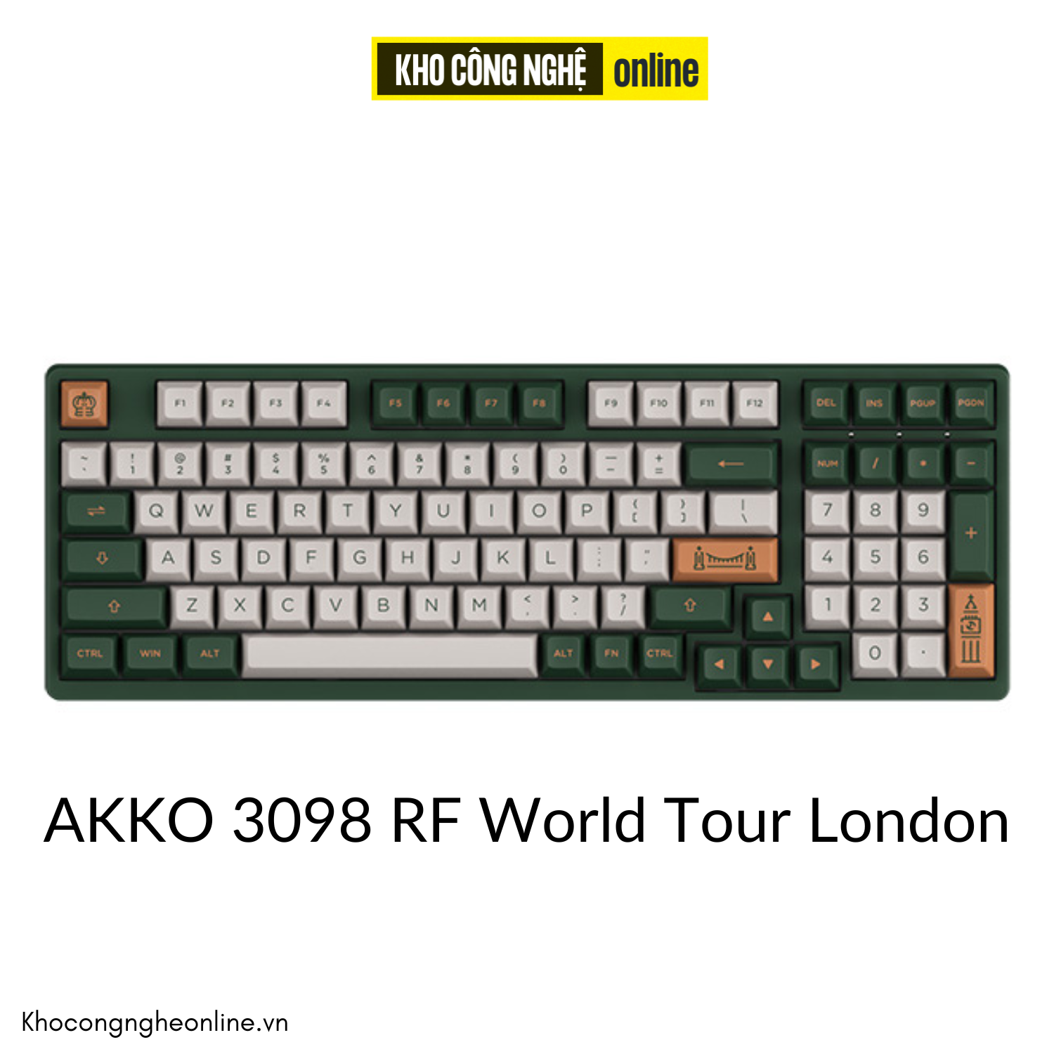 Bàn phím AKKO 3098 RF World Tour London (Dual-mode / AKKO sw v3) - Hàng Chính Hãng