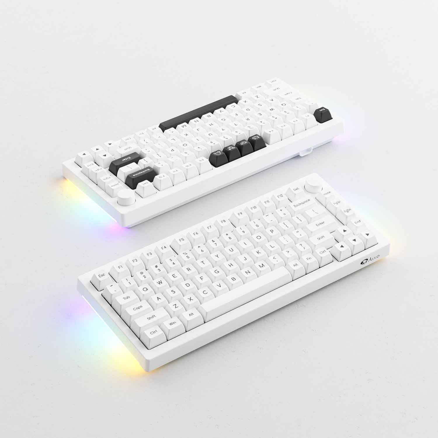 Bộ keycap AKKO Black on White BoW (ABS Double-Shot / SAL profile / 195 nút)