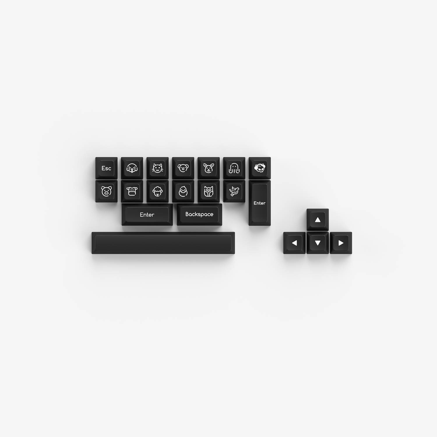 Bộ keycap AKKO Black on White BoW (ABS Double-Shot / SAL profile / 195 nút)