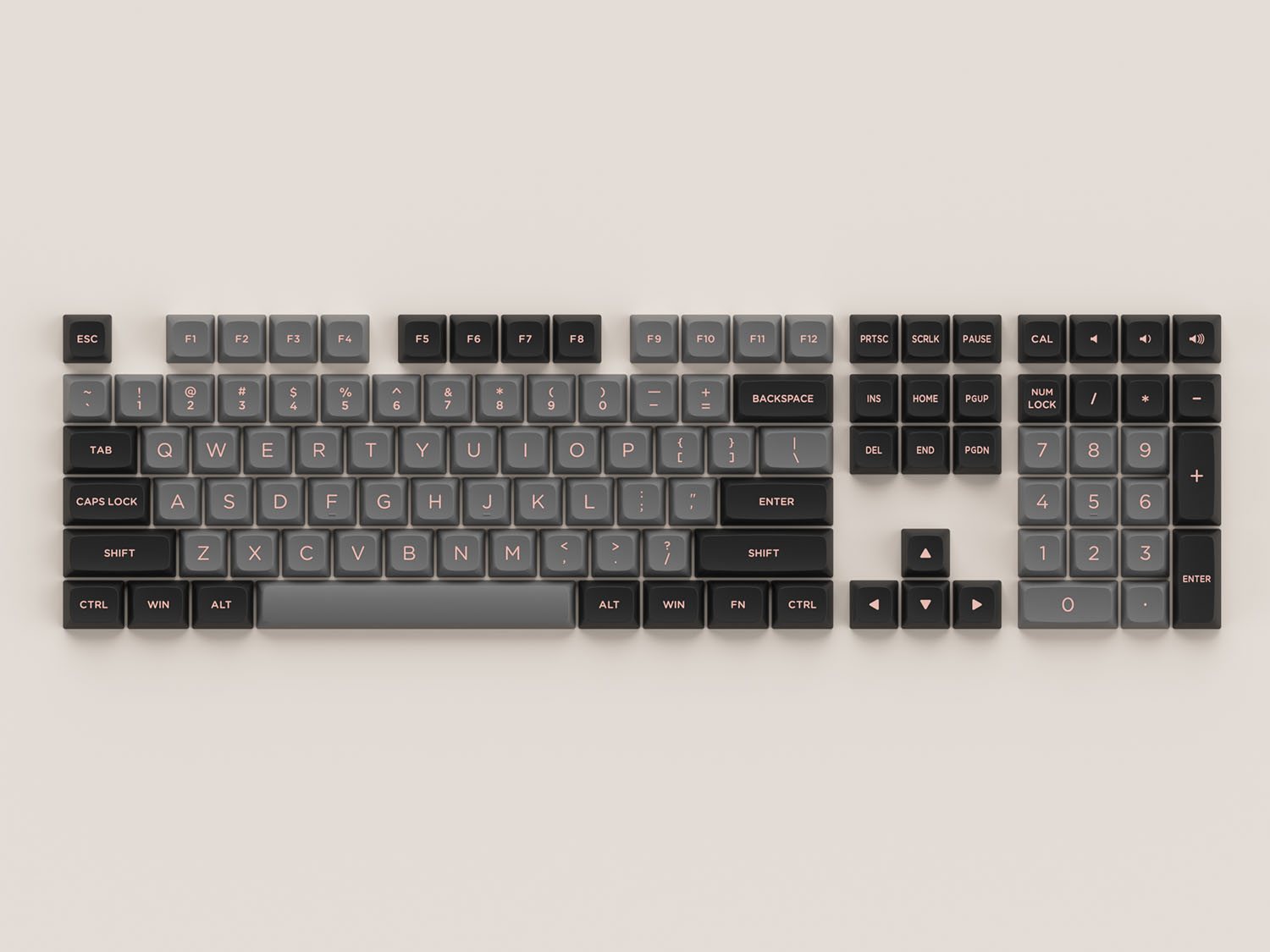 Bộ Keycap AKKO set Black Pink (PBT Double-Shot/ASA Low profile/155 nút)