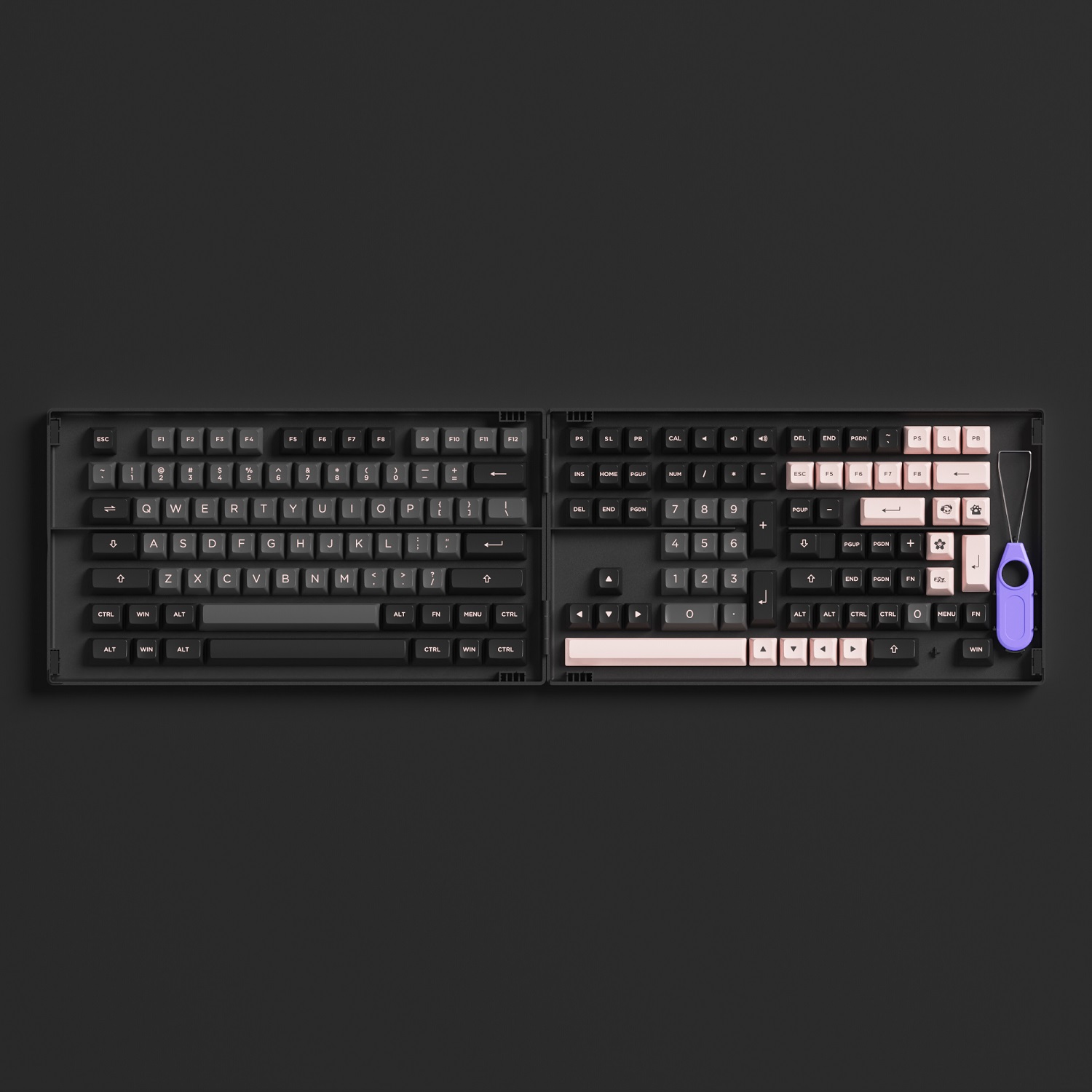 AKKO Keycap set – Black Pink (PBT Double-Shot/ASA profile/158 nút)