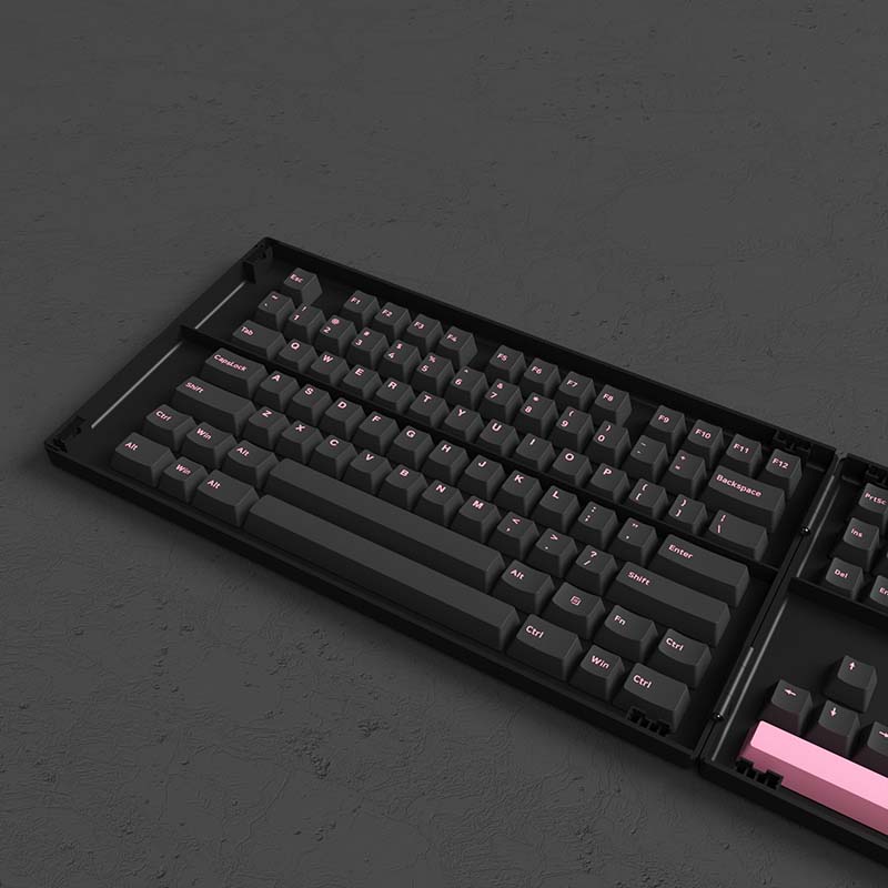 Keycap AKKO Black Pink (PBT Double-Shot/Cherry profile/229 nút)
