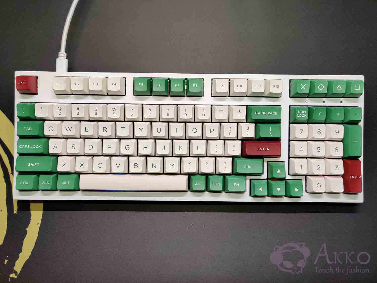 AKKO Keycap set Matcha Red Bean (PBT Double-Shot / ASA profile / 158 nút)