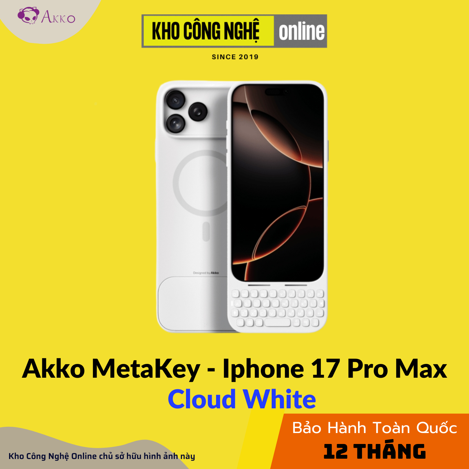 Ốp Bàn Phím iPhone 17 Pro Max Akko MetaKey - Cloud White