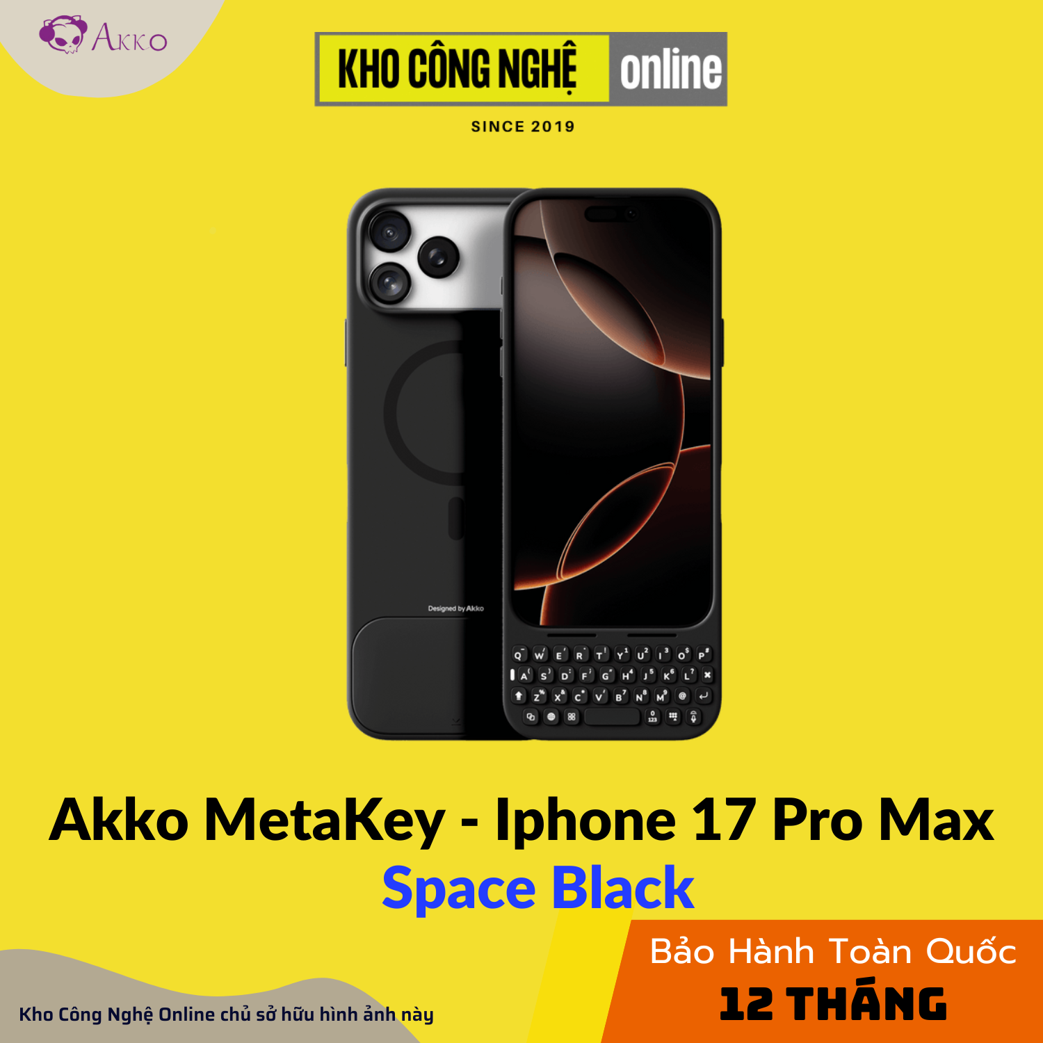 Ốp Bàn Phím iPhone 17 Pro Max Akko MetaKey - Space Black