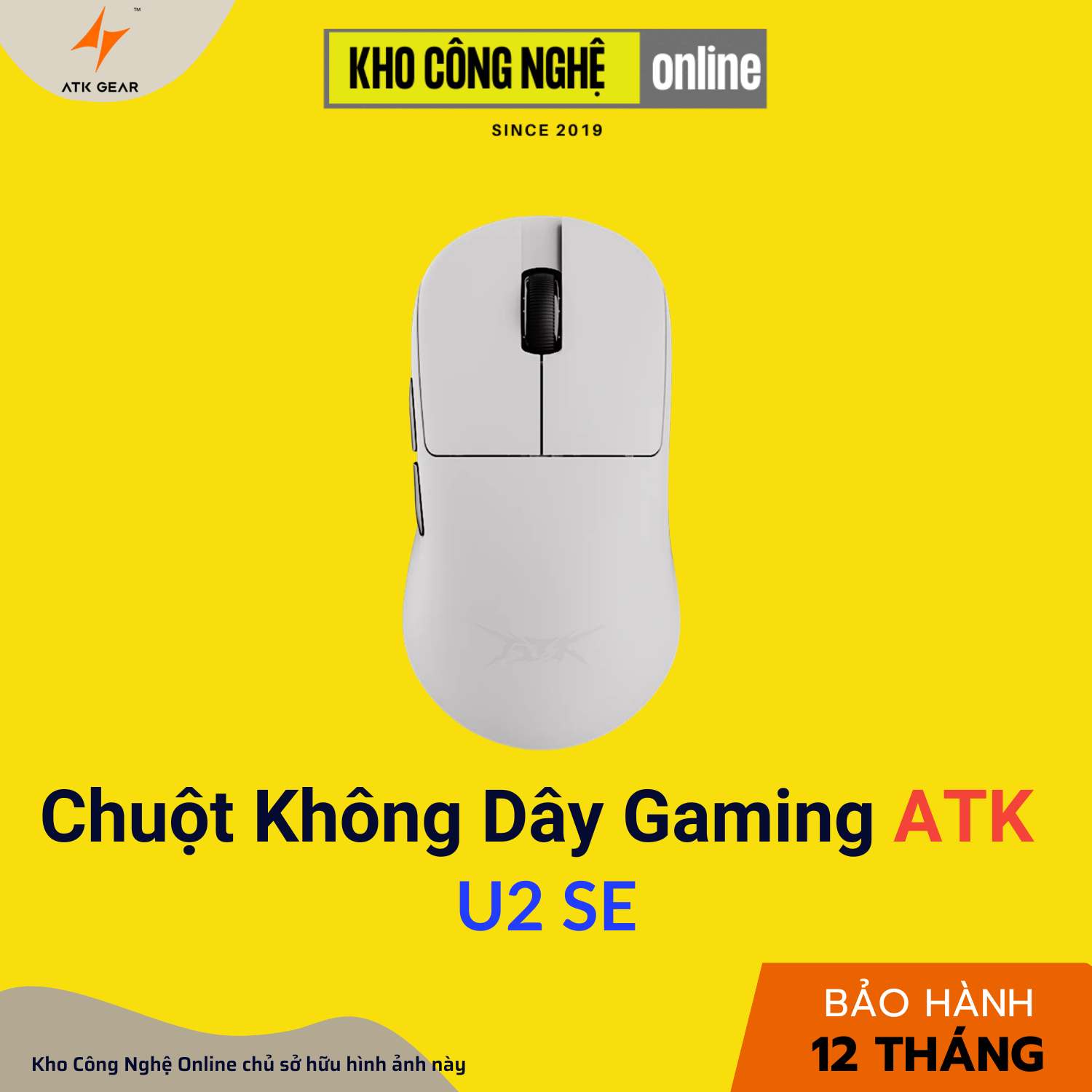 Chuột Không Dây Gaming ATK U2 SE Tri-mode - White