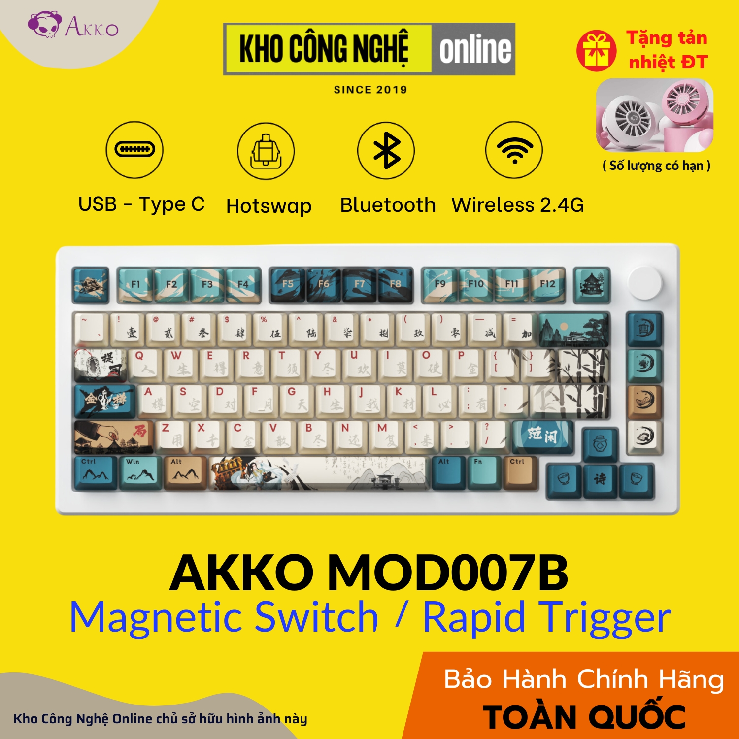 Bàn phím cơ AKKO MOD007B HE PC Joy of Life (Hotswap / RGB / USB Type C 8K Hz / Magnetic Switch / Rapid Trigger)