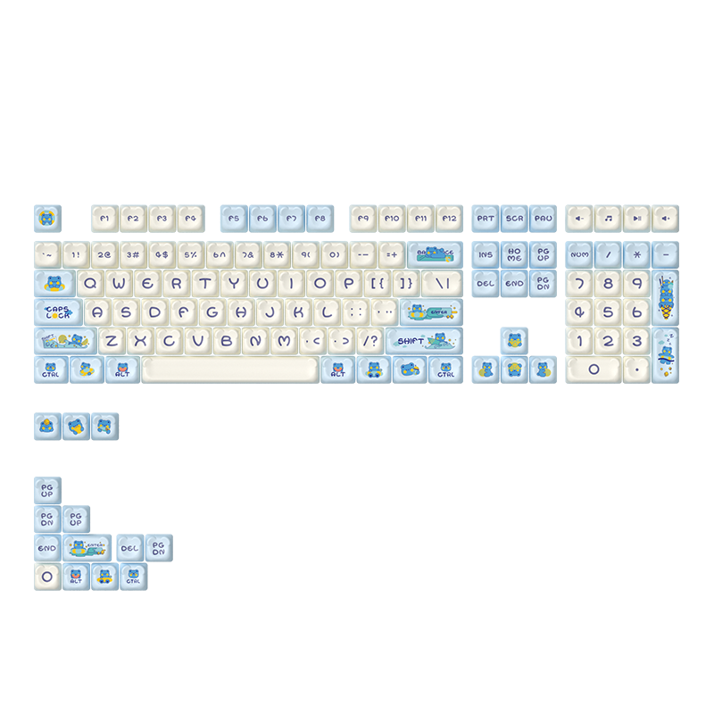 Bộ Keycap Akko Lemon Bear (PBT Dye-subbed / OEM profile / 122 nút)
