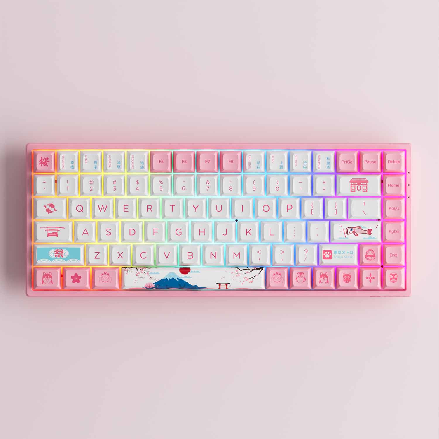 Bàn phím cơ AKKO 3084B Plus World Tour Tokyo R2 (Bluetooth 5.0/ Wireless 2.4Ghz/ Hotswap/ Foam tiêu âm/ AKKO CS Jelly sw)