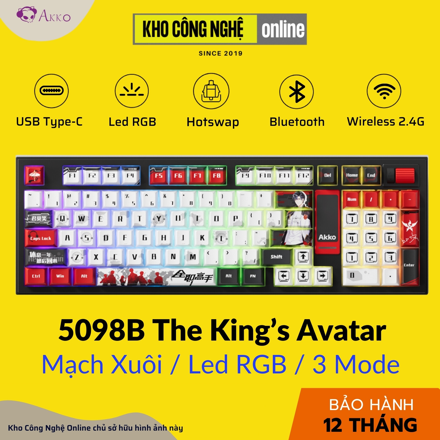 Bàn phím cơ AKKO 5098B Wasteland Survival (Multi-modes / Hotswap / Màn hình LCD / Switch Piano pro)