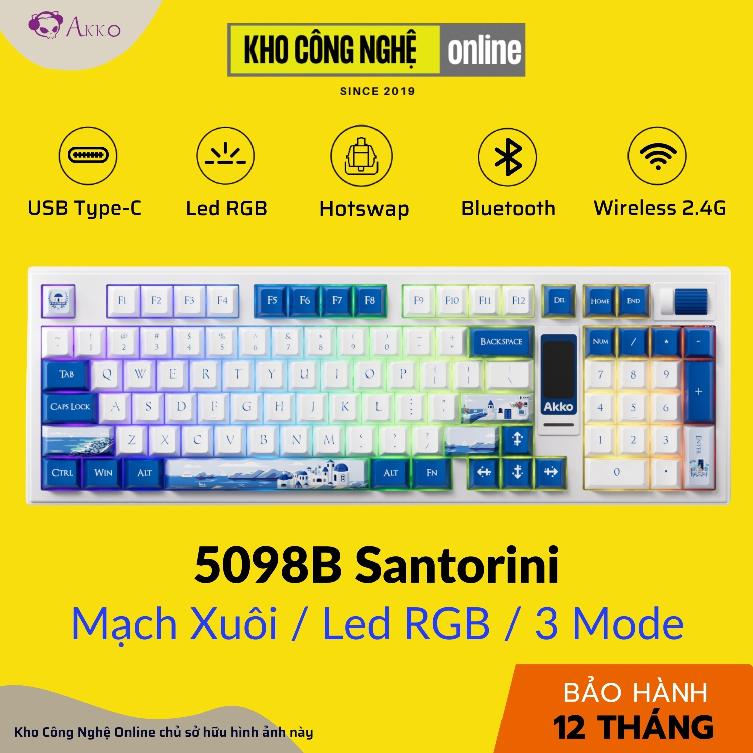 Bàn phím cơ AKKO 5098B Wasteland Survival (Multi-modes / Hotswap / Màn hình LCD / Switch Piano pro)