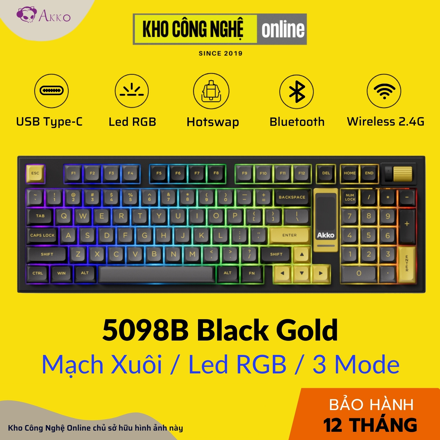 Bàn phím cơ AKKO 5098B Wasteland Survival (Multi-modes / Hotswap / Màn hình LCD / Switch Piano pro)