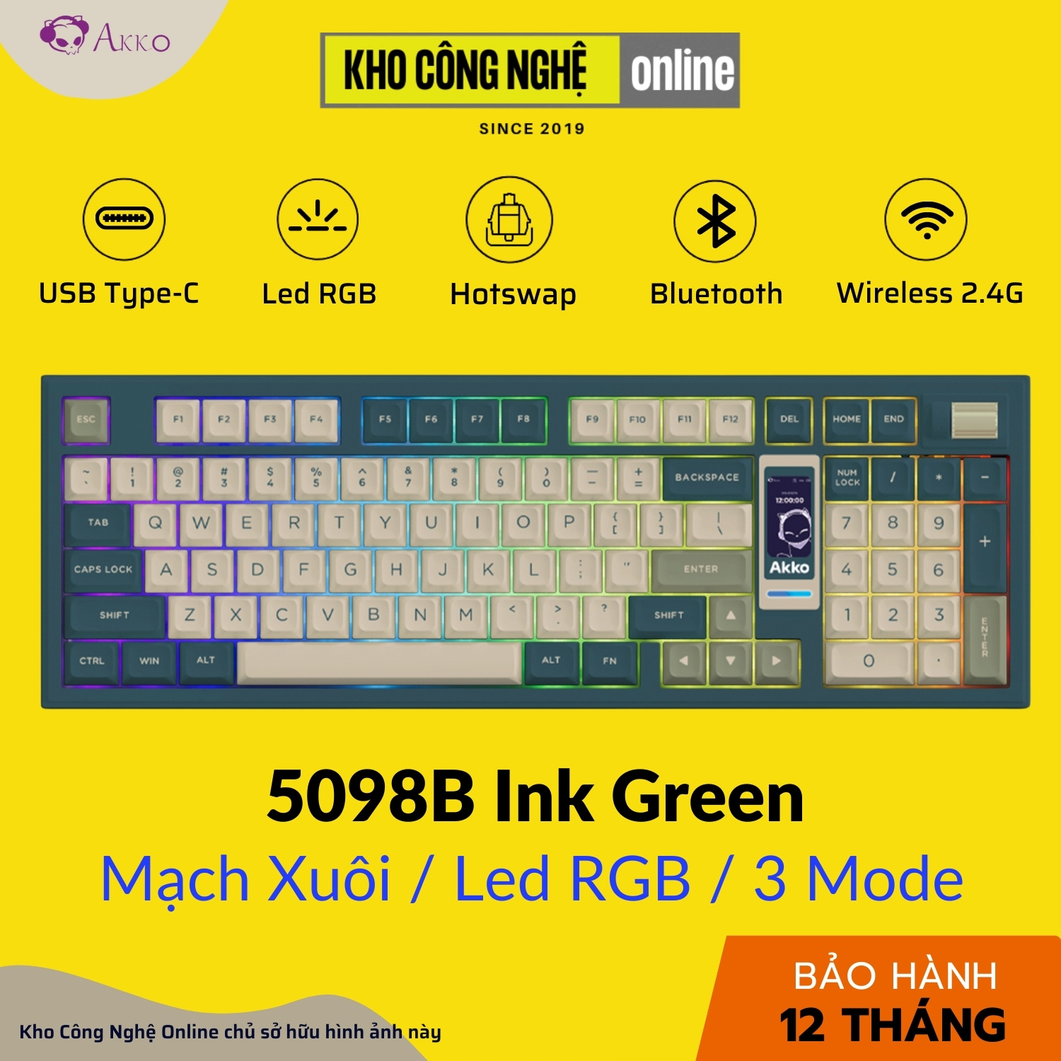 Bàn phím cơ AKKO 5098B Wasteland Survival (Multi-modes / Hotswap / Màn hình LCD / Switch Piano pro)