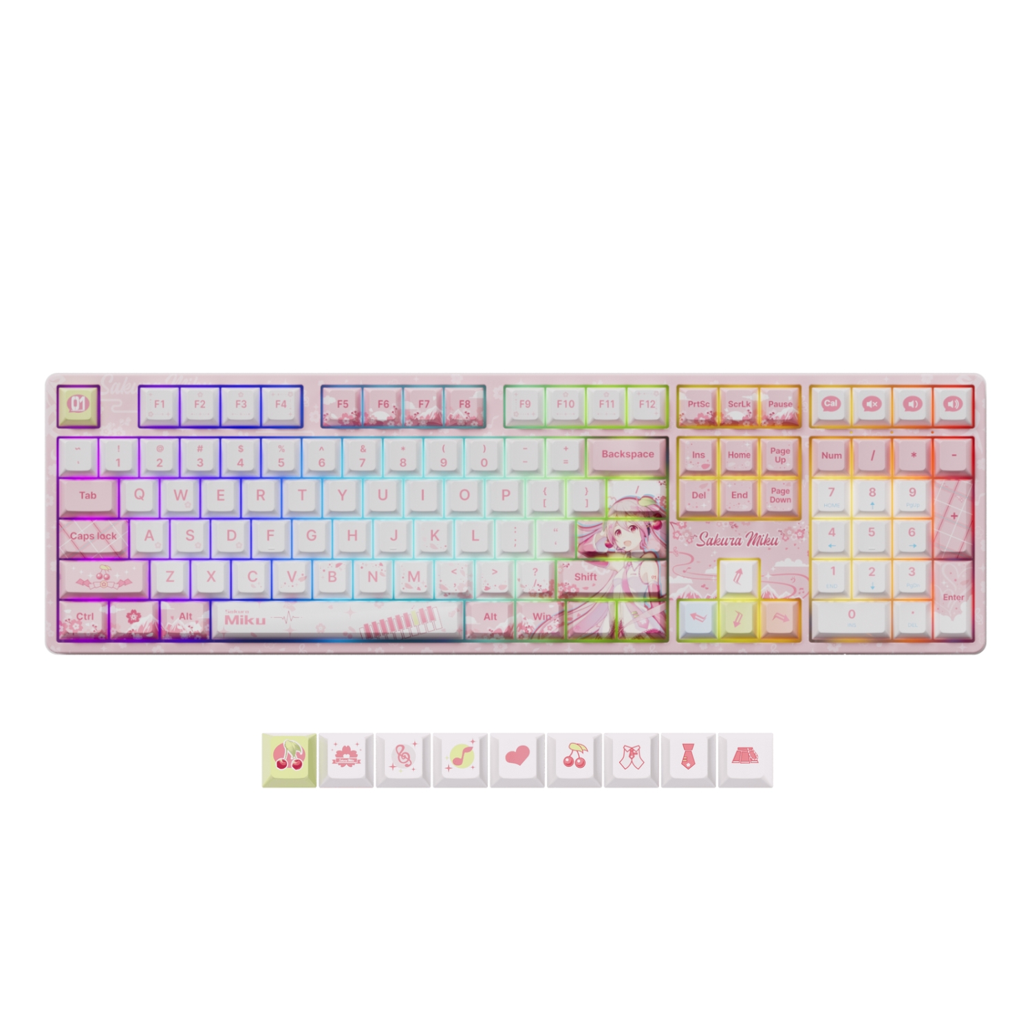 Bàn phím cơ AKKO 5108B Plus Sakura Miku (RGB / Hotswap / V3 Piano Pro sw)
