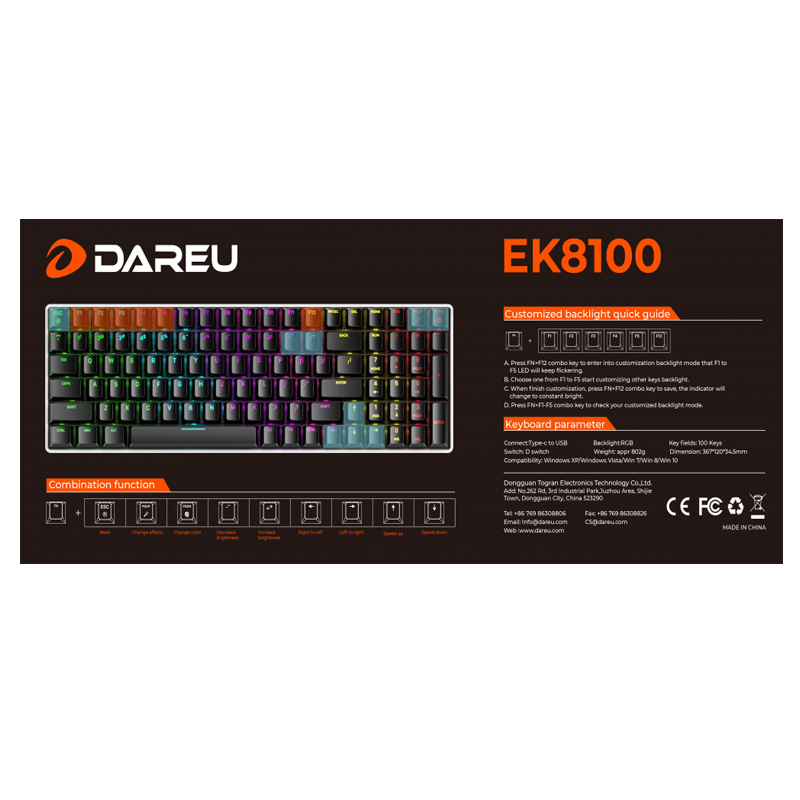 Bàn Phím Cơ Gaming Dareu EK810