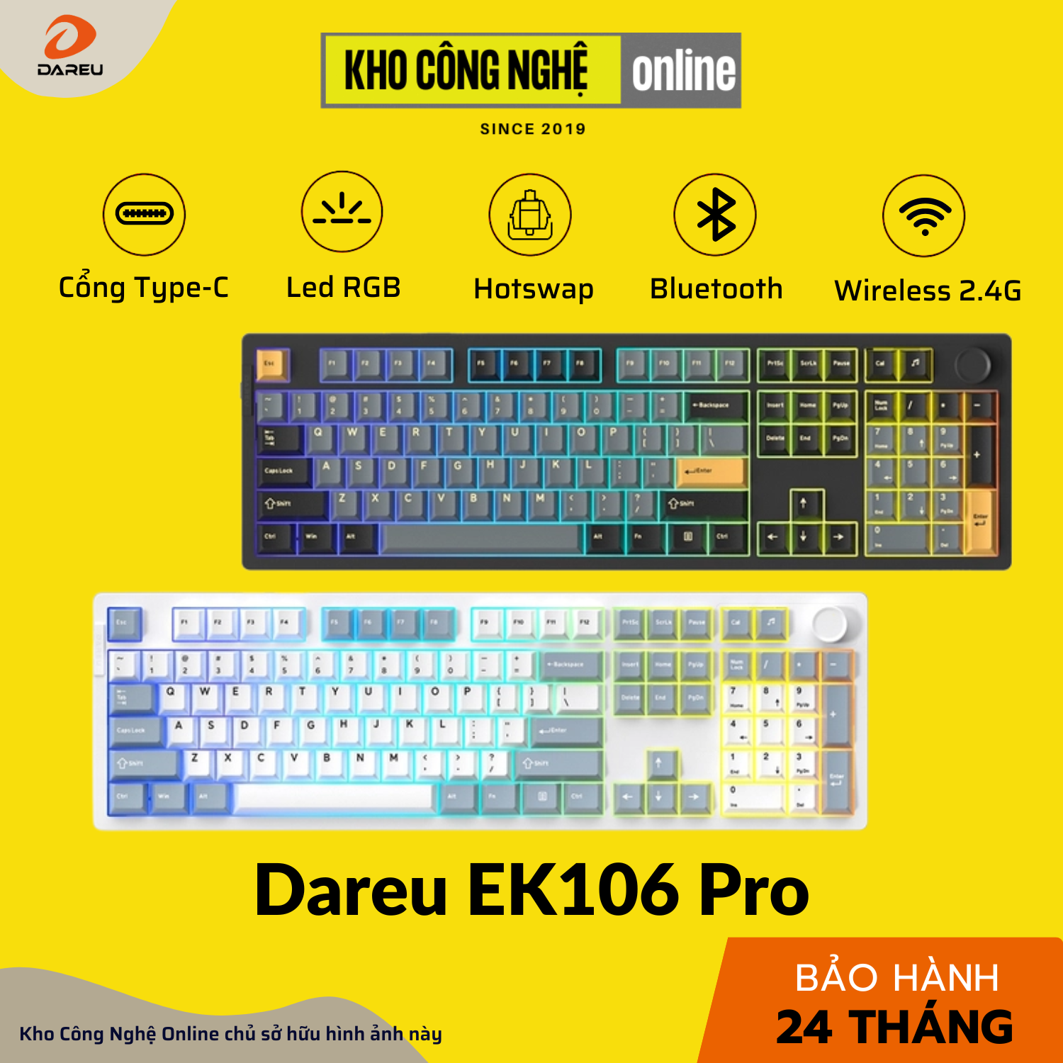 Bàn Phím Cơ Gaming Dareu EK106 Pro