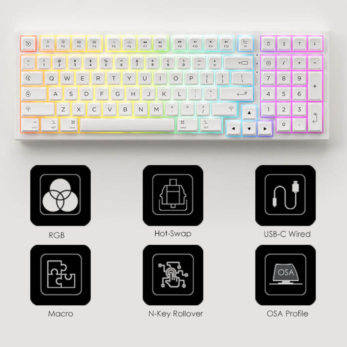 Bàn phím cơ AKKO PC98B Plus AIR (Multi-modes / Hotswap / RGB / Top mount / CS Switch - Air) - Hàng Đặt Trước 15 Ngày
