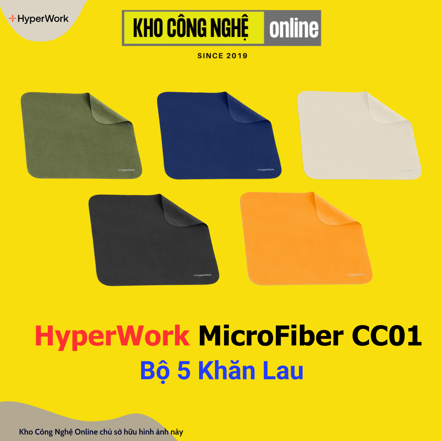 Khăn HyperWork Microfiber Phủ Bàn Phím Laptop | CC02 - Hàng Chính Hãng