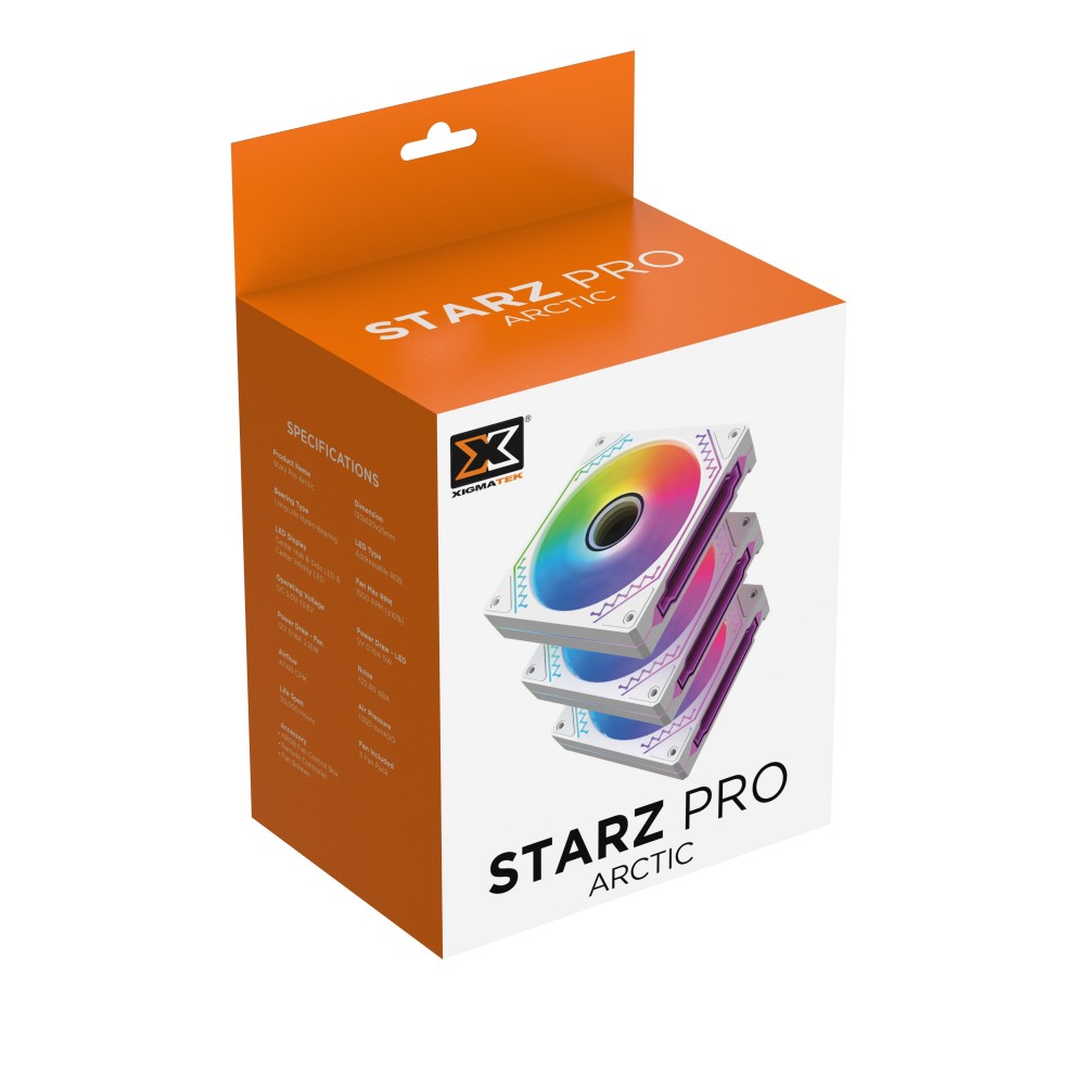 Quạt tản nhiệt XIGMATEK STARZ PRO ARTIC - ARGB, PACK x3