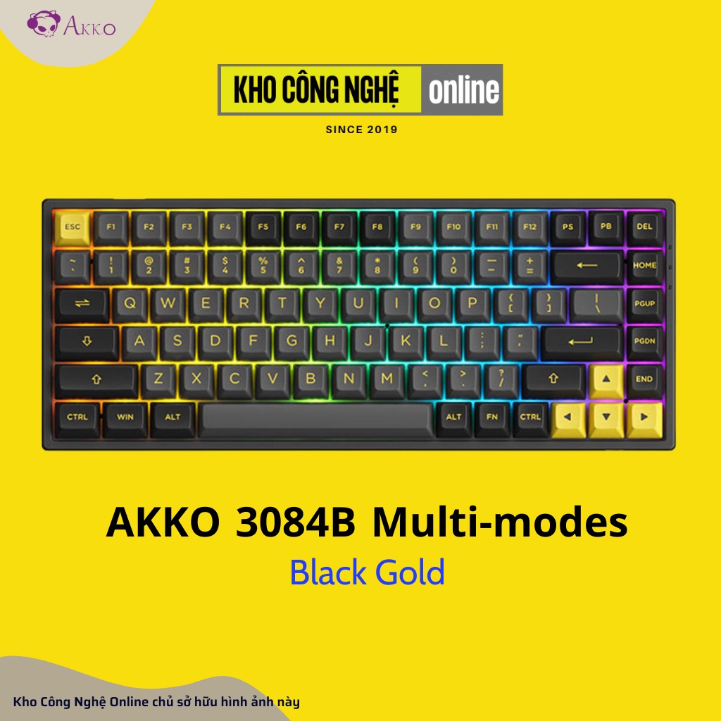 Bàn phím cơ AKKO 3084B Plus Black Pink (Bluetooth 5.0 / Wireless 2.4Ghz / Hotswap / Foam tiêu âm / AKKO CS Jelly sw)