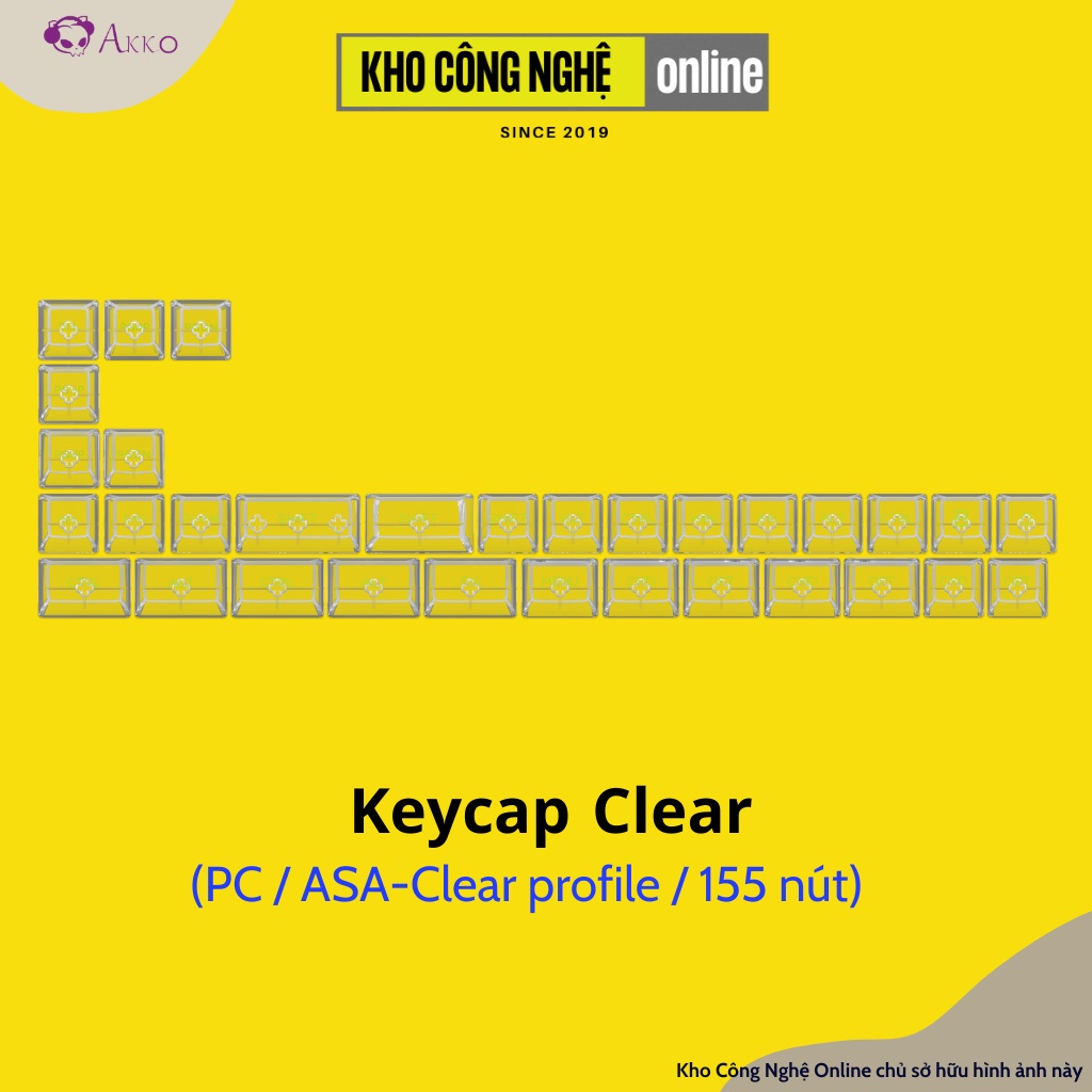 Bộ keycap cho bàn phím cơ AKKO Clear (PC / ASA-Clear profile / 155 nút)