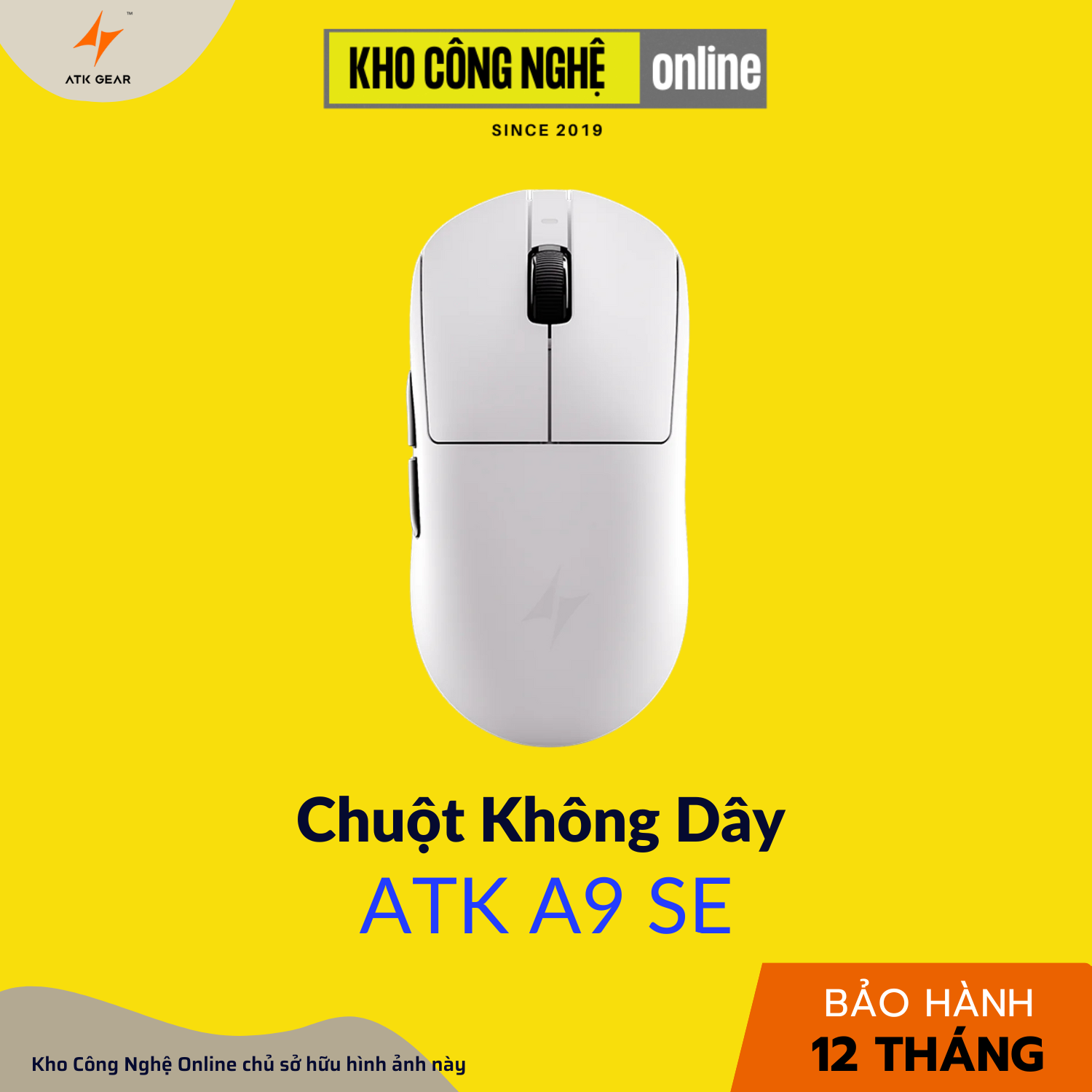 Chuột Gaming ATK A9 SE Tri-mode NearLink White