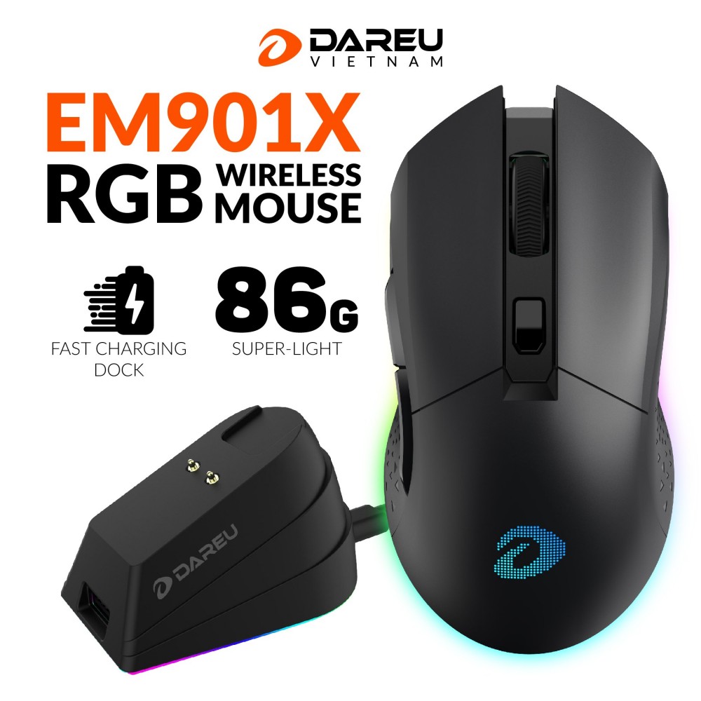 Chuột không dây Gaming DAREU EM901X RGB