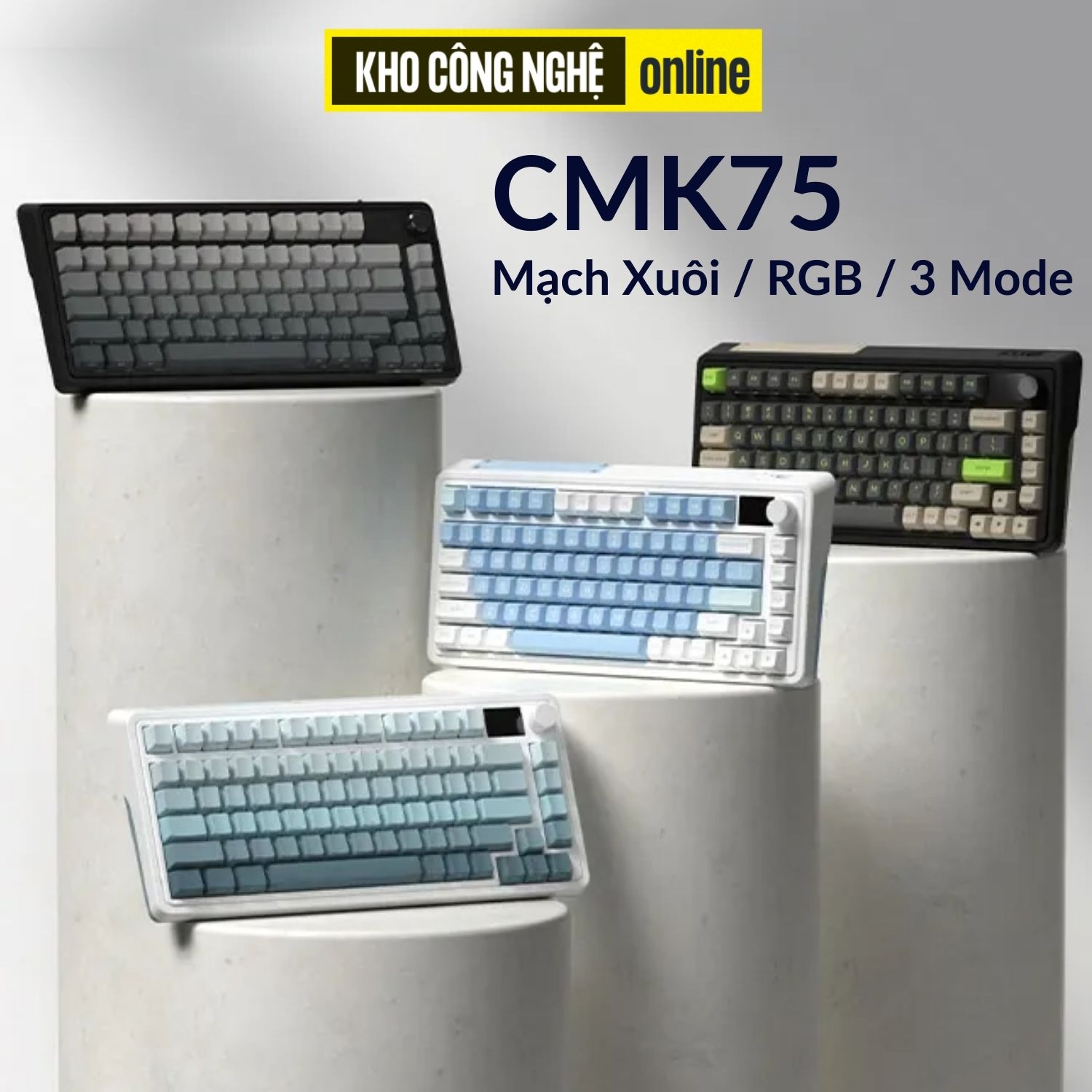CMK75 Led RGB - Bàn phím cơ FL-Esports CMK75 SAM Lake Placid Blue / Desert Grey / Hazy Shade / Ultramarine