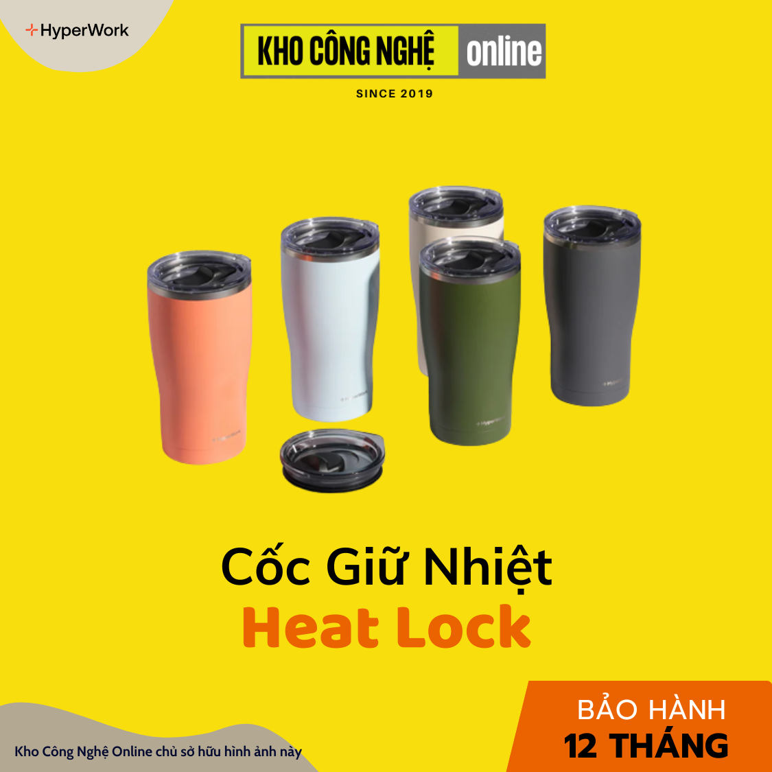 Cốc Giữ Nhiệt HyperWork Heat Lock | TC01 - Hàng Chính Hãng