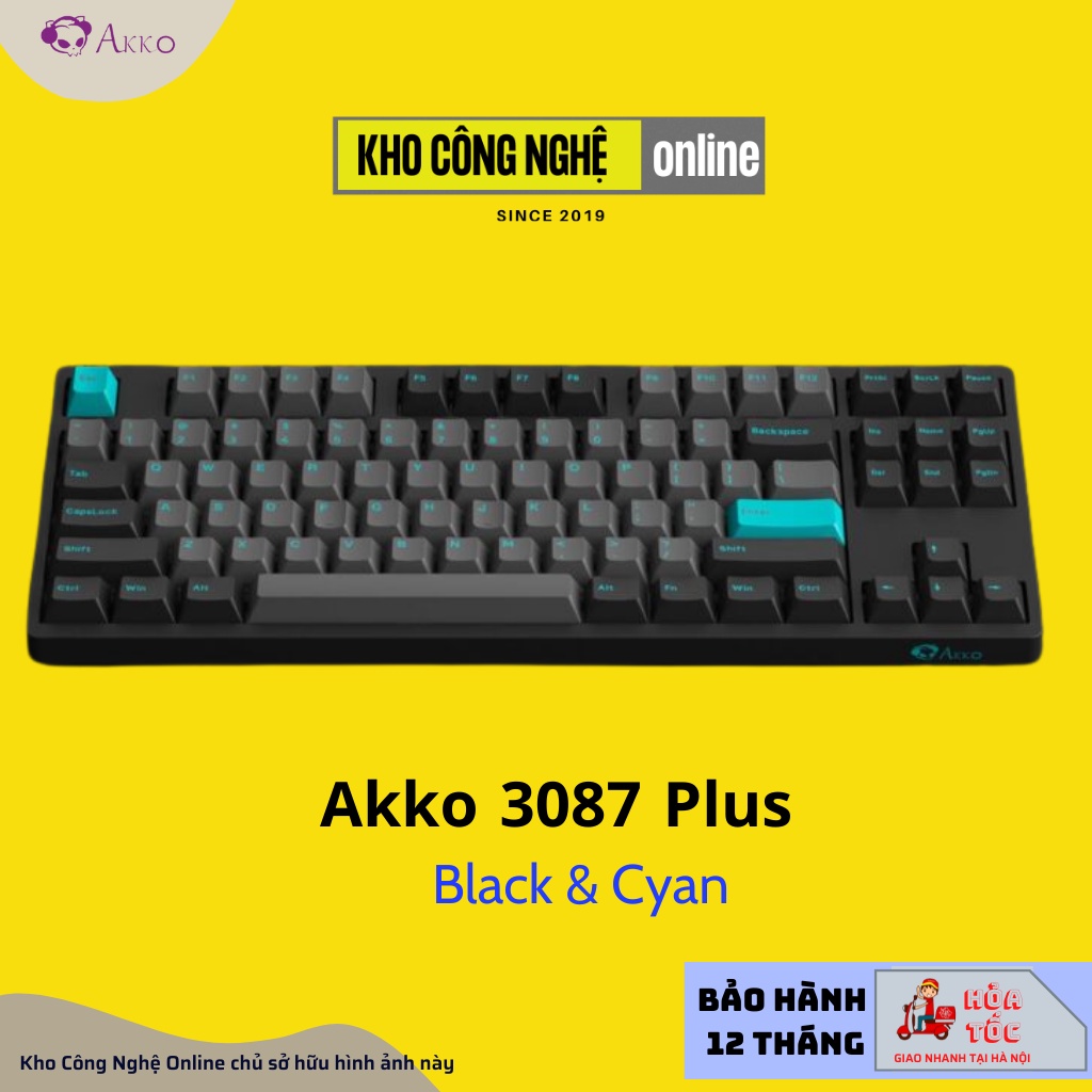 Bàn Phím Cơ AKKO 3087 Plus Black & Cyan | 3087 Plus Prunus Lannesiana (Foam tiêu âm / AKKO CS switch)